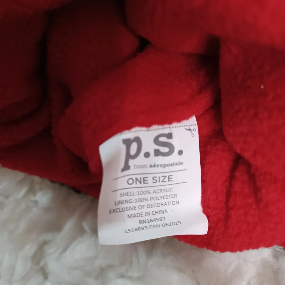 P.S. From Aeropostale Beanie with Mittens One Size  Gray